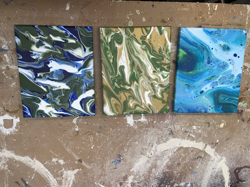 Acrylic Pours, Triple (Lorena)